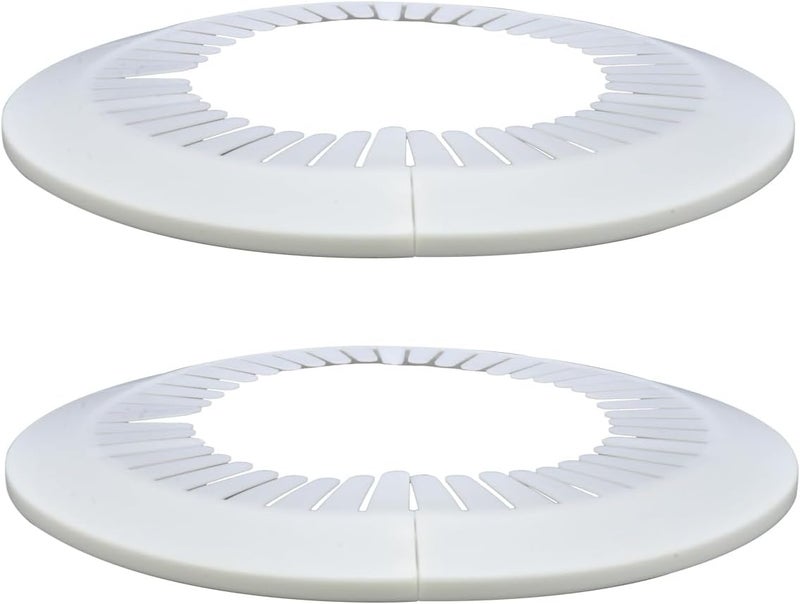 CAcoverVA Flange Pipe Cover Decoration, 7.48 to 8.66 in (190-220mm) PP Plastic Escutcheon Collar Water Drain Line Cover, Reinforced Type Plumbing Cover Plates for Wall Tube Decor White, 2pcs - Image 1